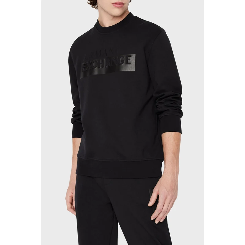 Armani Exchange Logolu Regular Fit Bisiklet Yaka Pamuklu Erkek Sweat 6lzmbe Zjcaz 1200 Siyah