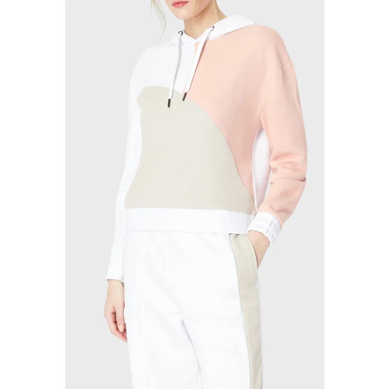 Armani Exchange Regular Fit Renk Bloklu Kapüşonlu % 100 Pamuk Bayan Sweat 3rym79 Yjdhz 41bb Gri