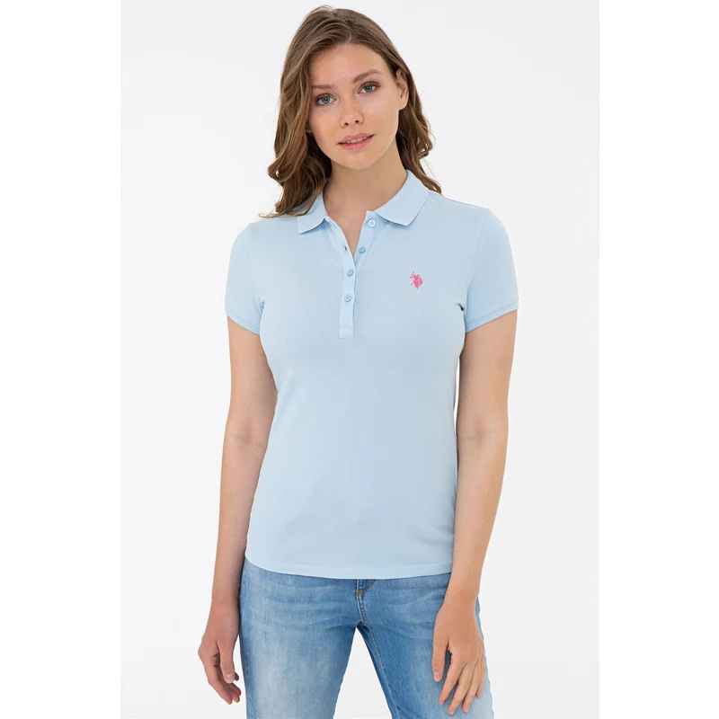 U.S. Polo Assn. Kadın Açık Mavi Basic Polo Yaka Tişört