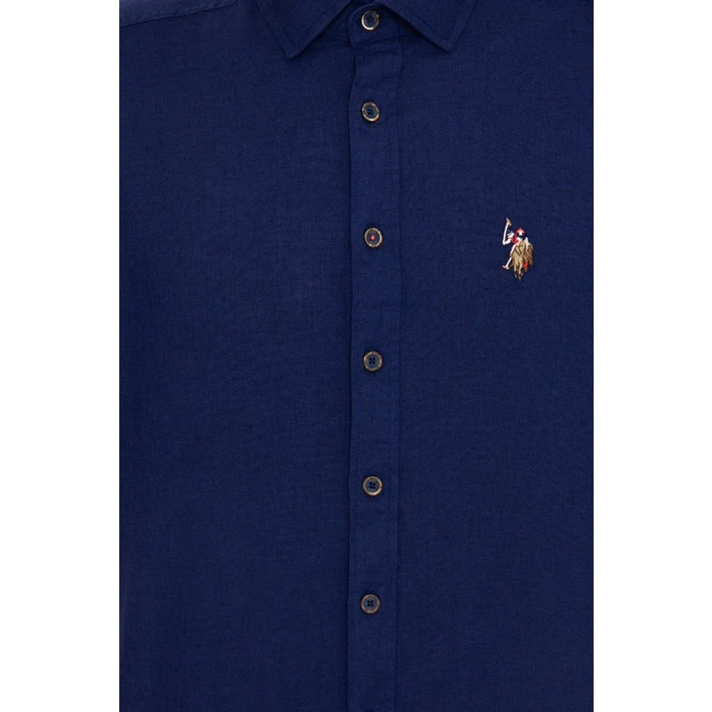 U.S. Polo Assn. Erkek Lacivert Uzun Kollu Basic Gömlek XV8764