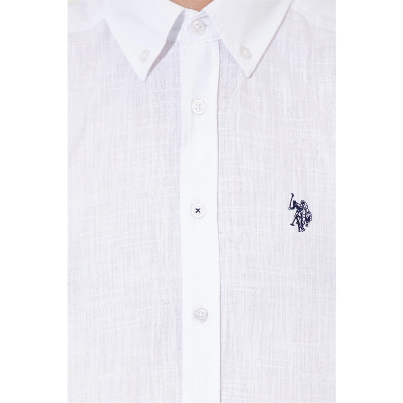 U.S. Polo Assn. Erkek Beyaz Kısa Kollu Gömlek XV7789