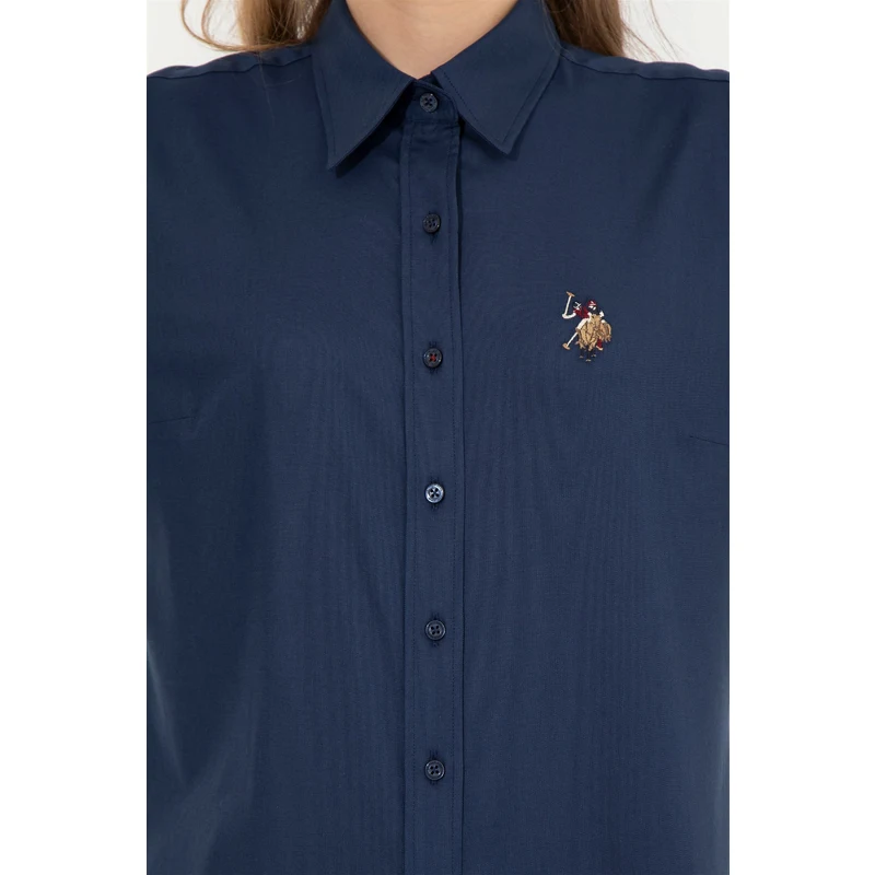 U.S. Polo Assn. Kadın Lacivert Uzun Kollu Basic Gömlek BY8132
