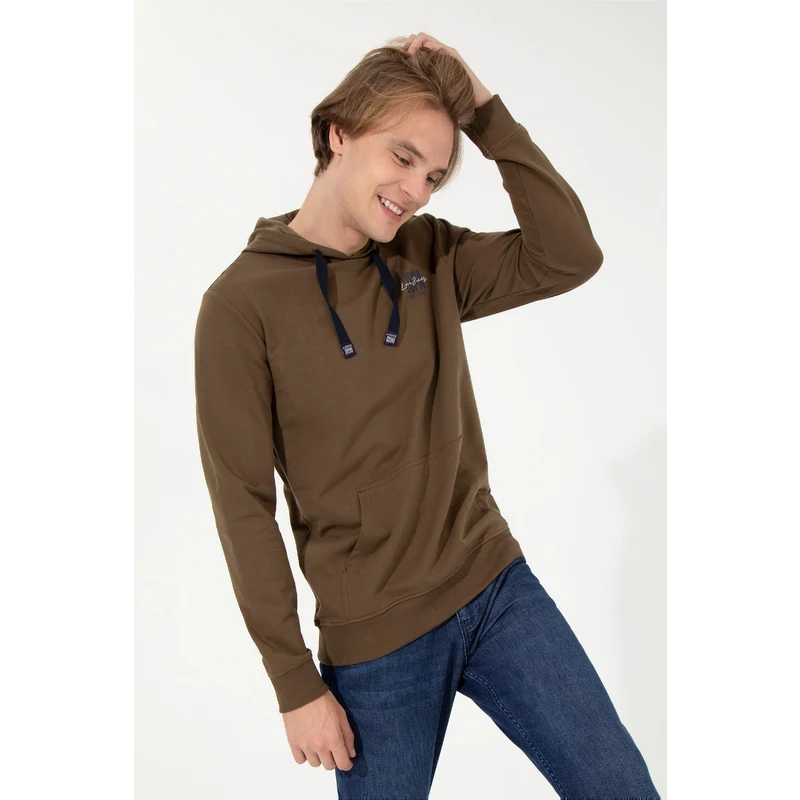 U.S. Polo Assn. Erkek Coconut Kapüşonlu Basic Sweatshirt