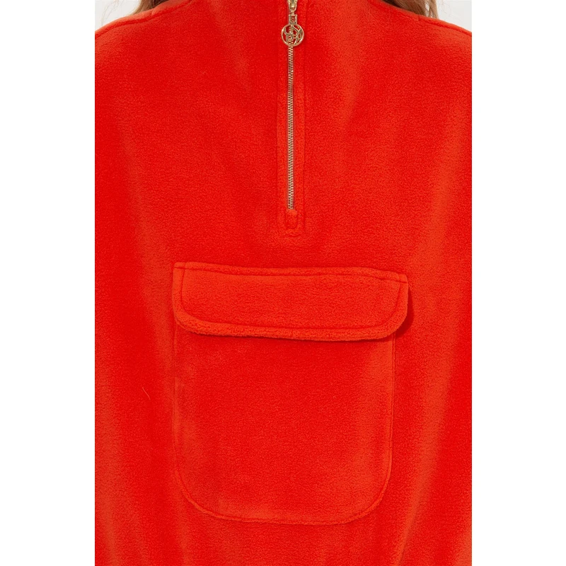U.S. Polo Assn. Kadın Kırmızı Dik Yaka Sweatshirt BY7440