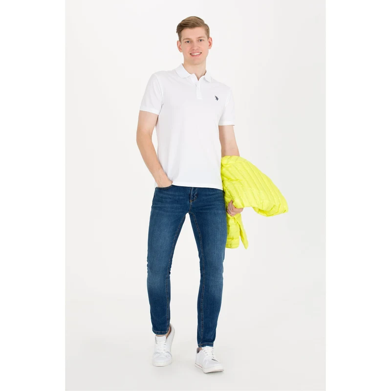 U.S. Polo Assn. Erkek Beyaz Basic Polo Yaka Tişört TZ8022
