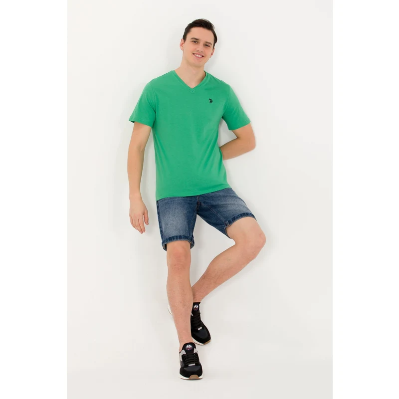 U.S. Polo Assn. Erkek Yeşil Basic V Yaka Tişört U.S. Polo Assn. Erkek Yeşil Basic V Yaka Tişört
