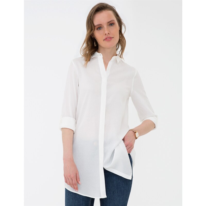 Pierre Cardin Beyaz Comfort Fit Uzun Kollu Gömlek