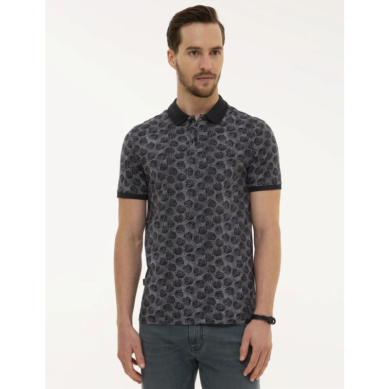 Pierre Cardin Siyah Slim Fit Baskılı Polo Yaka Tişört Pierre Cardin Siyah Slim Fit Baskılı Polo Yaka Tişört