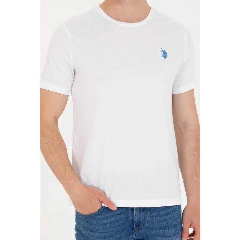 U.S. Polo Assn. Erkek Beyaz Bisiklet Yaka Tişört RQ8022