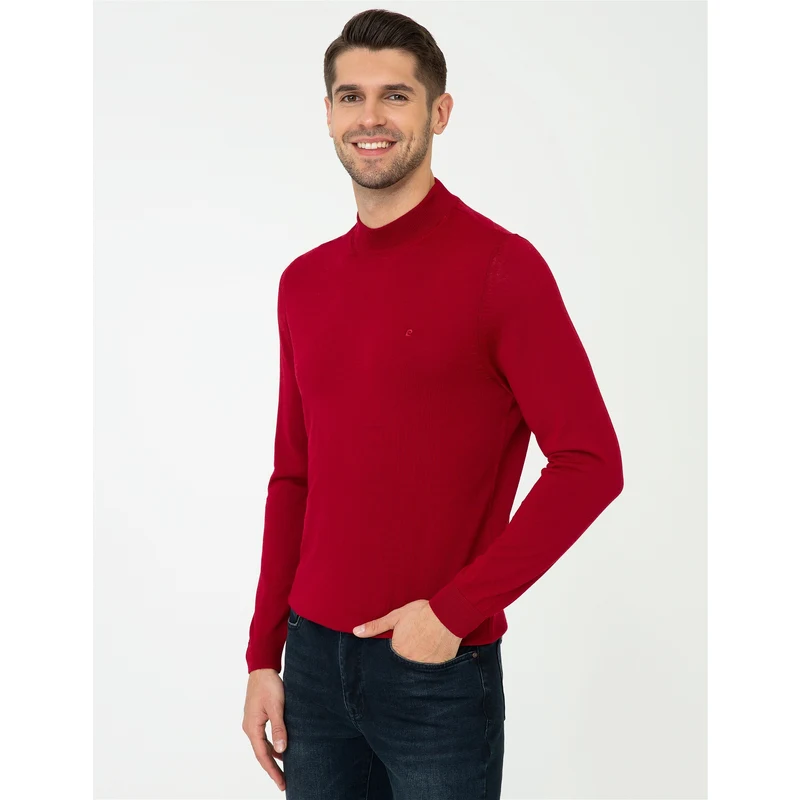 Pierre Cardin Kırmızı Slim Fit Basic Kazak PS6549