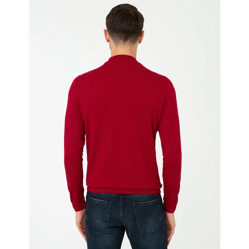 Pierre Cardin Kırmızı Slim Fit Basic Kazak PS6549