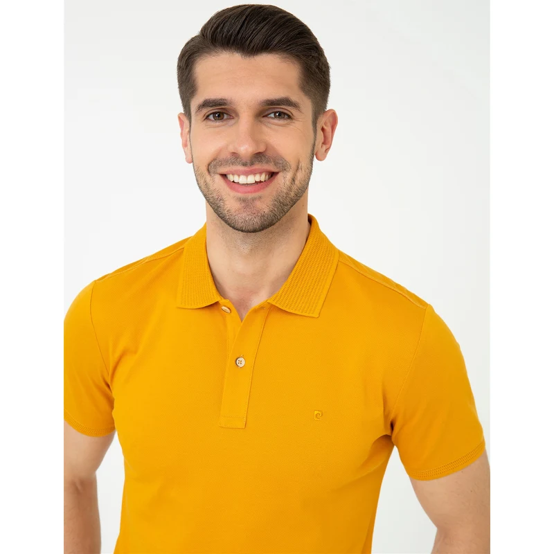 Pierre Cardin Safran Slim Fit Polo Yaka Merserize Tişört Pierre Cardin Safran Slim Fit Polo Yaka Merserize Tişört