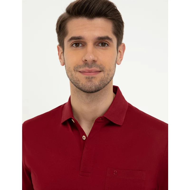 Pierre Cardin Bordo Regular Fit Polo Yaka Merserize Tişört
