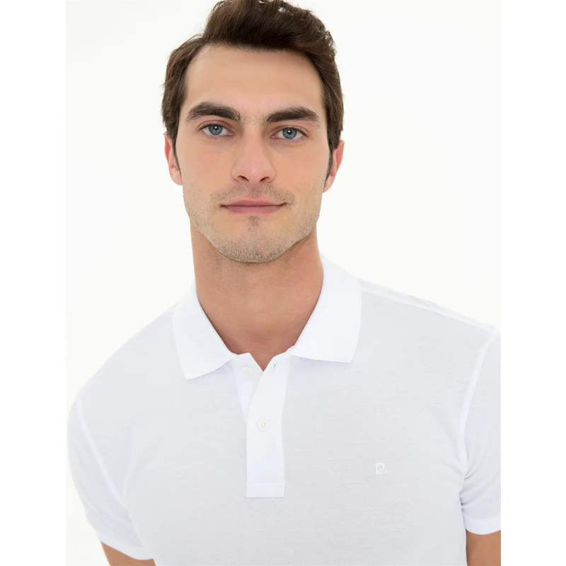 Pierre Cardin Beyaz Slim Fit Polo Yaka Basic Tişört Pierre Cardin Beyaz Slim Fit Polo Yaka Basic Tişört