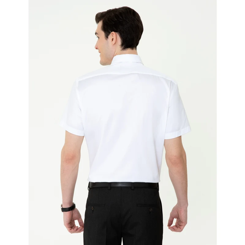 Pierre Cardin Beyaz Regular Fit Kısa Kollu Gömlek PS7421