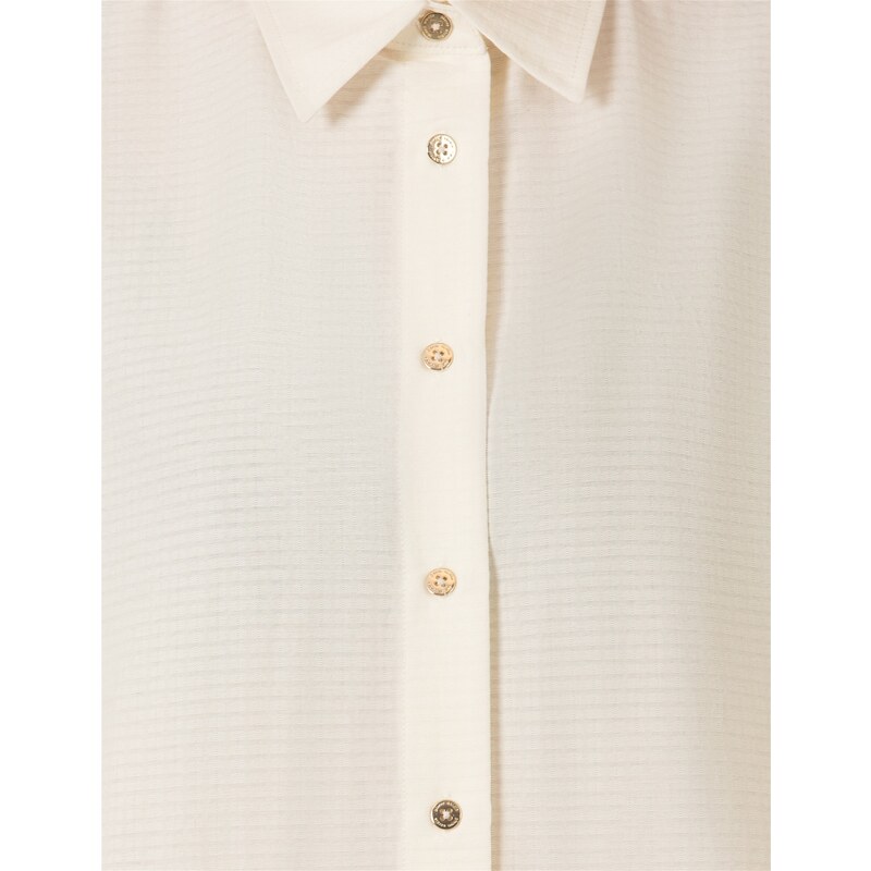 Pierre Cardin Beyaz Oversize Uzun Kollu Gömlek