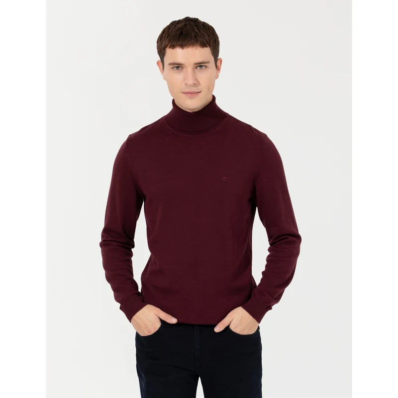Pierre Cardin Bordo Slim Fit Basic Kazak