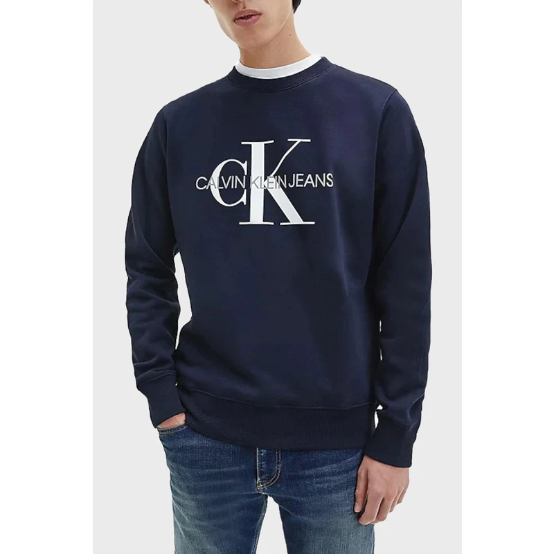 Calvin Klein Organik Pamuklu Regular Fit Bisiklet Yaka Erkek Sweat J30j320933 Chw Lacivert