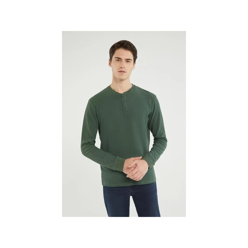 Mudo DÜĞMELİ DOKULU UZUN KOLLU T-SHIRT Mudo DÜĞMELİ DOKULU UZUN KOLLU T-SHIRT