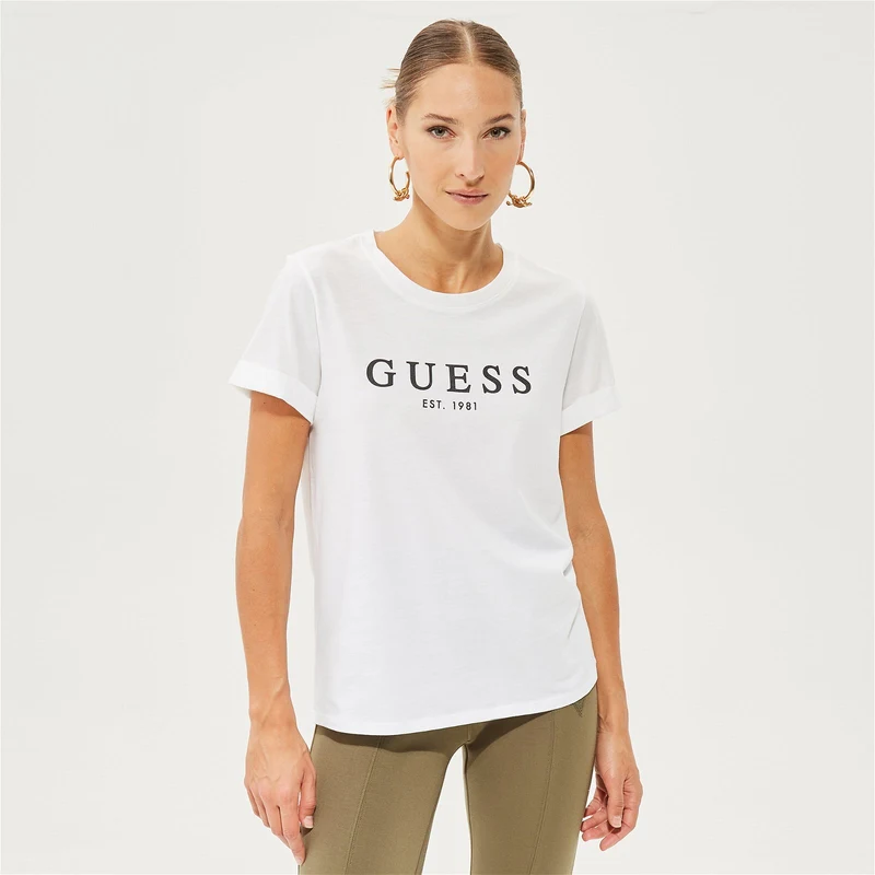 Guess Es Guess 1981 Rol Kadın Beyaz T-Shirt
