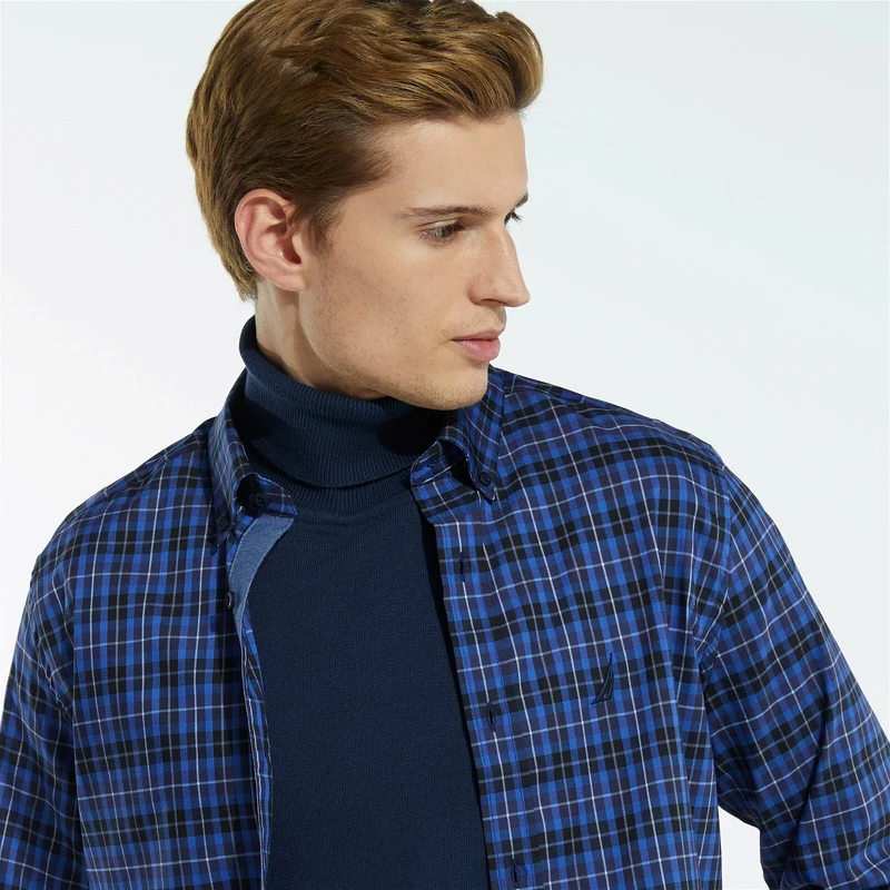 Nautica Erkek Laci̇vert Uzun Kollu Slim Fit Ekose Gömlek Nautica Erkek Laci̇vert Uzun Kollu Slim Fit Ekose Gömlek