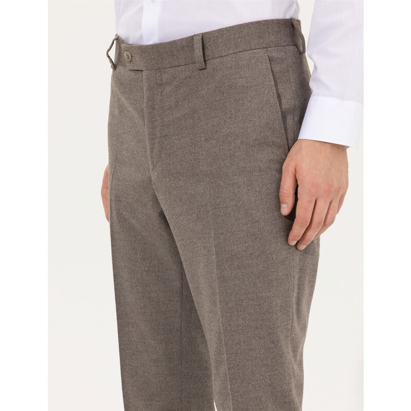 Pierre Cardin Açık Kahverengi Slim Fit Kumaş Pantolon
