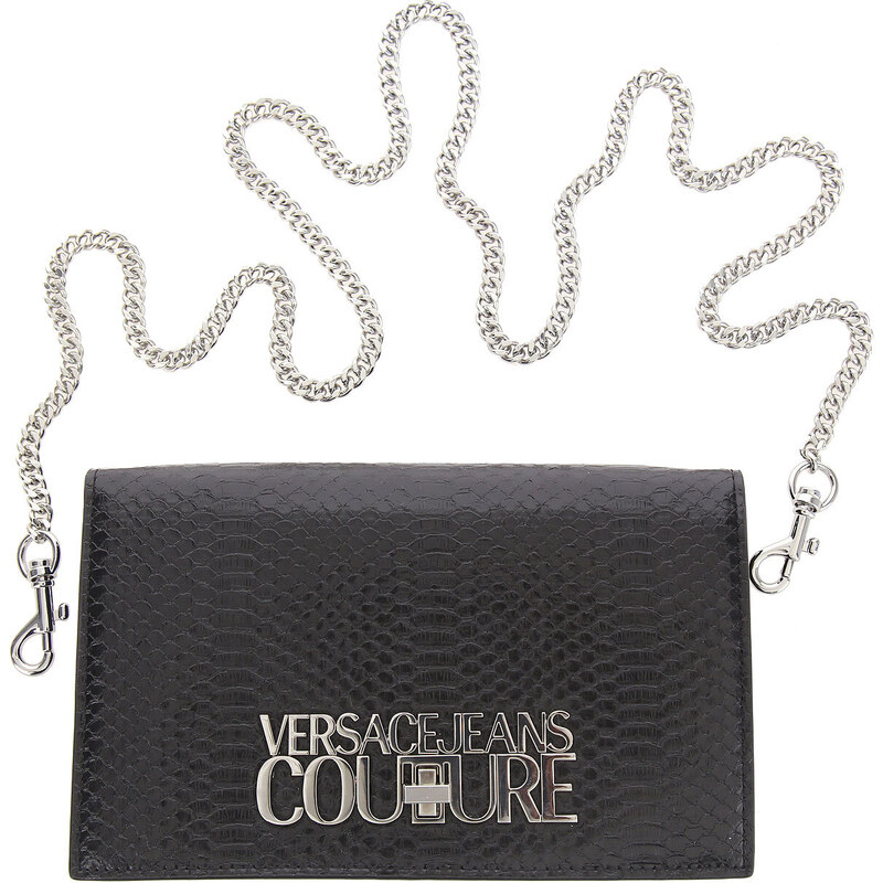 Versace Jeans Couture Kadınlar İçin Deri ve Kumaş Cüzdanlar, Siyah, Polyester, 2024