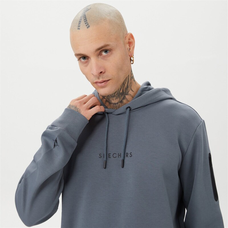 Skechers 2Xi-Lock Arm Zipped Hoodie Erkek Gri Sweatshirt