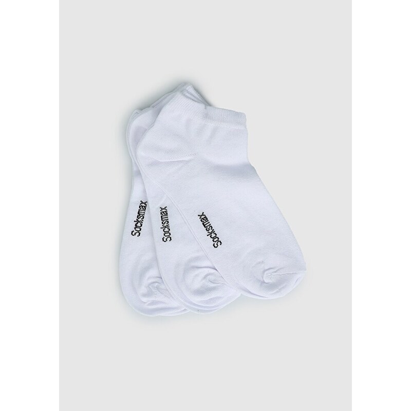 Beyaz Socksmax 2236 3Lü Beyaz Düz Patik Erkek Çorabı