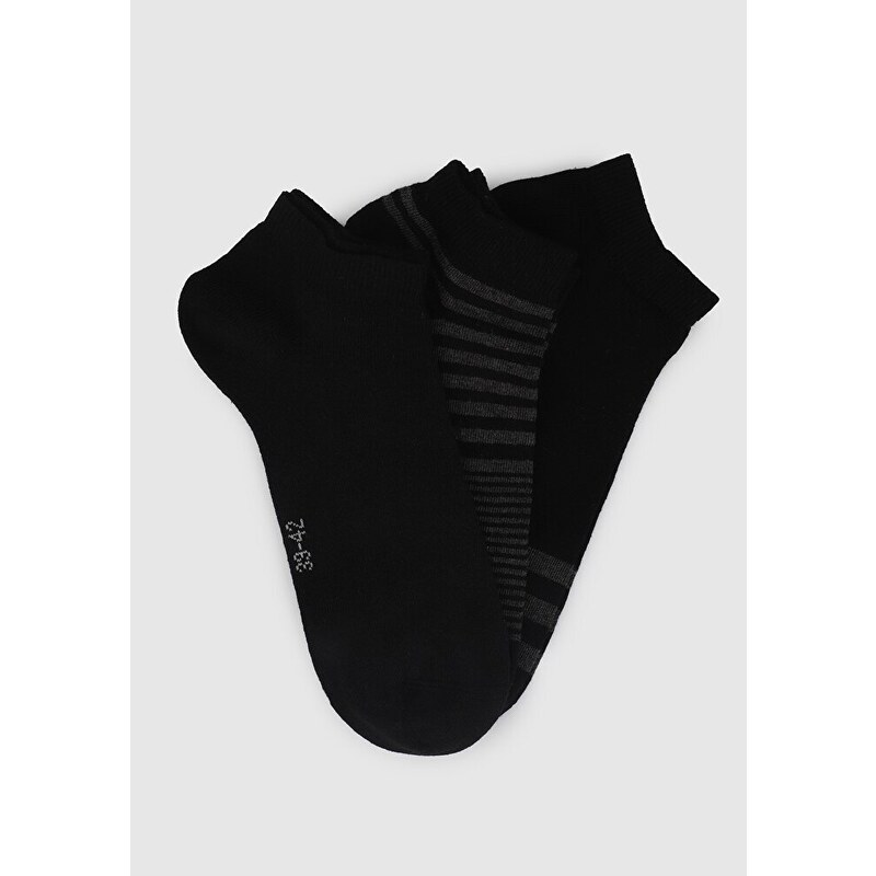 Siyah Miovela MVE43 Siyah 3' lü Patik Erkek Çorabı