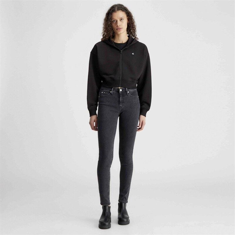 Calvin Klein Jeans Embro Badge Kadın Siyah Eşofman Üstü