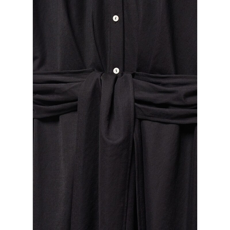 Mango Kadın Kuşaklı Gömlek Elbise Siyah