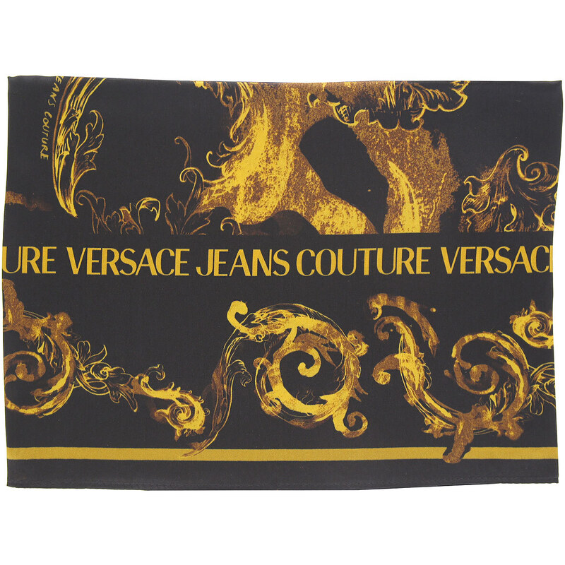 Versace Jeans Couture Kadınlar İçin İpek, Yün ve Kaşmir Atkılar, Eşarplar, Siyah, İpek, 2024