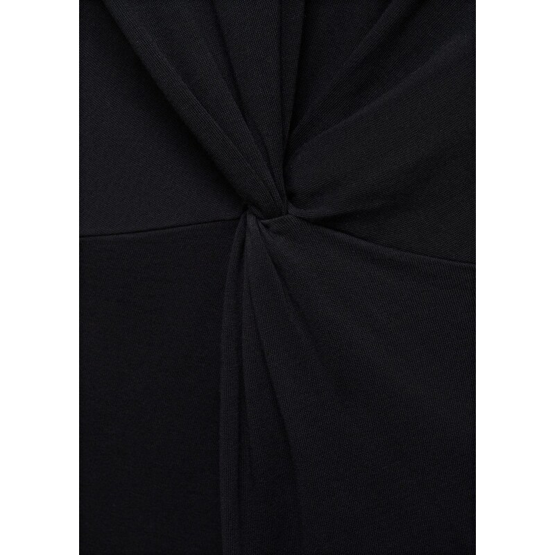 Mango Kadın Düğümlü Pamuklu Elbise Siyah