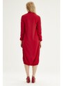 Mizalle Yakadan Fularlı Elbise (Kırmızı)