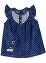 Overdo Yaz Kız Bebek Baskılı Dantelli Pamuklu Elbise - İndigo