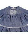 BabyZ Kız Bebek Fistolu Dantel Detaylı Elbise - Mavi