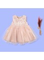 Bestido Yaz Kız Bebek Mevlüt Kıyafeti Bebe Yaka Tek Elbise - Pudra