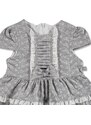 Mymio Yaz Kız Bebek Çiçekli İnterlok Kısa Kol Bebe Yaka Tek Elbise - Gri