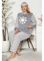 Akbeniz Welsoft Polar Kadın Büyük Beden Pijama Takımı 8120