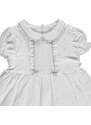 Mymio Yaz Kız Bebek Puanlı İnterlok Kısa Kol Bebe Yaka Tek Elbise - Gri