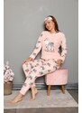 Akbeniz Welsoft Polar Kadın Manşetli Pijama Takımı 8450