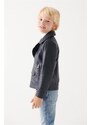 Black Noble HUGO Erkek Çocuk Lacivert Deri Ceket