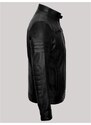 Derimont's Hakiki Deri Siyah Erkek Deri Mont İşlemeli Kevin Deri Ceket