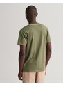 Gant Erkek Yeşil Relaxed Fit Bisiklet Yaka Logolu T-Shirt