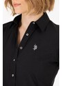 U.S. Polo Assn. Kadın Siyah Uzun Kollu Basic Gömlek