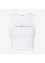 Calvin Klein Jeans Archival Monologo Rib Tank Top Kadın Beyaz Kolsuz T-Shirt.34-J20J221521.YAF