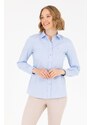 U.S. Polo Assn. Kadın Açık Mavi Uzun Kollu Basic Gömlek