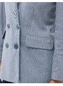 Pierre Cardin Mavi Keten Karışımlı Kruvaze Ceket