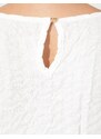 Pierre Cardin Beyaz Crop Top Kısa Kollu Bluz